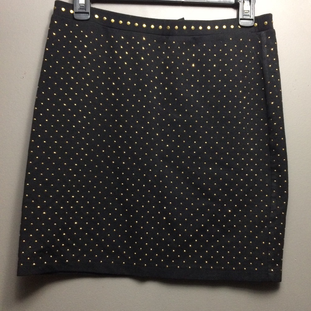 Gold studded black skirt